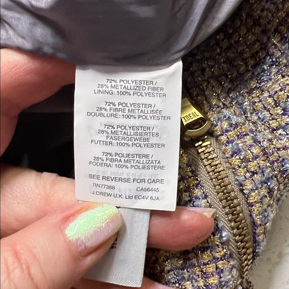 J. Crew Sparkling Tweed Pencil Purple - Picture 6 of 8